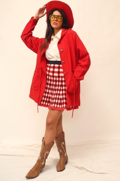 Casaco vermelha caouz manga longa vintage na internet