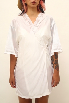 Vestido camisola renda branca - loja online