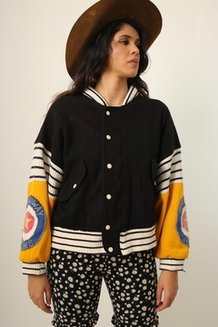 jaqueta sportiva college bordado vintage - comprar online