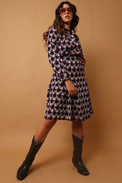 conjunto estampado saia + blusa vintage - comprar online