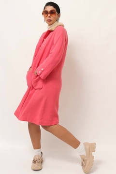casaco rosa com gola pelucia vintage na internet