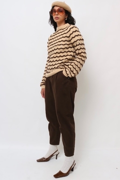 tricot bege com marrom listras 79’s na internet