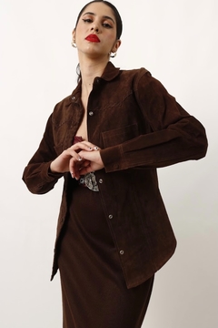 camisa marrom manga longa - Capichó Brechó