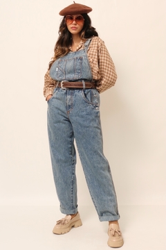 Jardineira jeans vintage algodão - loja online