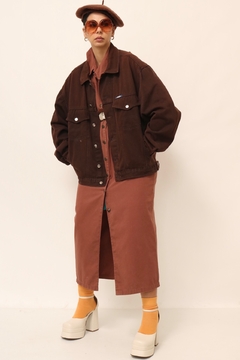 Jaqueta marrom bordado costas vintage na internet