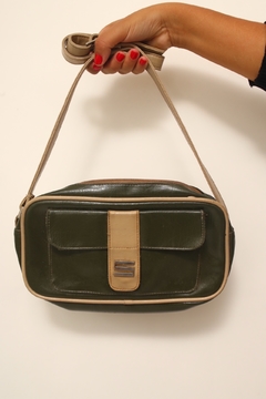 Bolsa verde com bege vintage - loja online