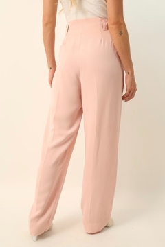 calça cintura mega alta semi pantalona rosa - Capichó Brechó