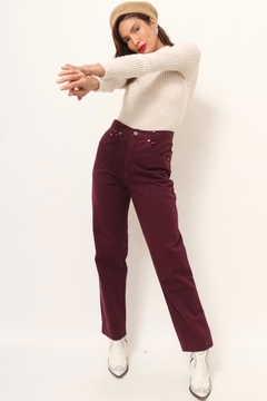calça jeans cintura alta roxa vintage - loja online