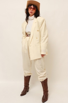 Conjunto de blazer + calça alfaiatria off white na internet