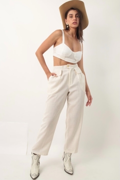 Calça estilo linho Off white vintage - loja online