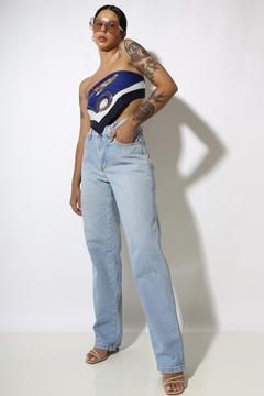 Calça jeans cintura alta barra reta vintage original  - Capichó Brechó