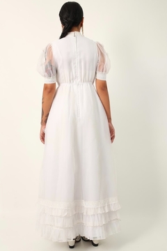 vestido renda noiva vintage vitoriana - Capichó Brechó