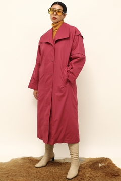 Maxi casaco roxo forro xadrez London - loja online