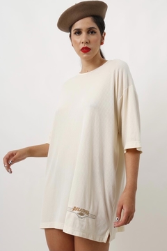 Blusa malha fria creme detalhe bordado - comprar online