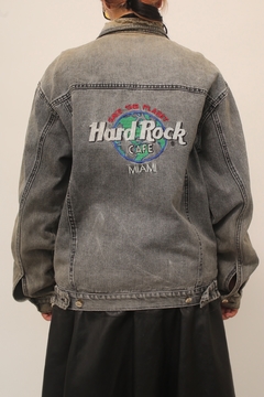 Jaqueta jeans Hard Rock preta logo costas na internet
