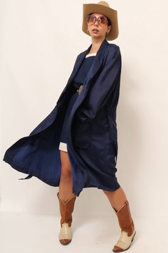 Imagem do roupao de onça longo azul vintage