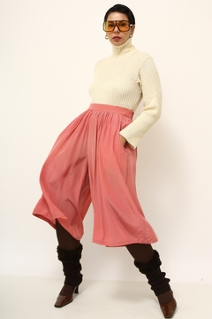 Bermuda rosa midi vintage - loja online