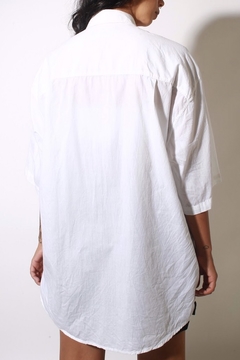 Camisa algodão longa branca GG - Capichó Brechó