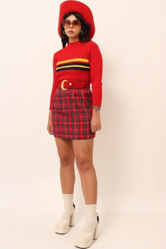 tricot vermelho listras vintage 79’s na internet
