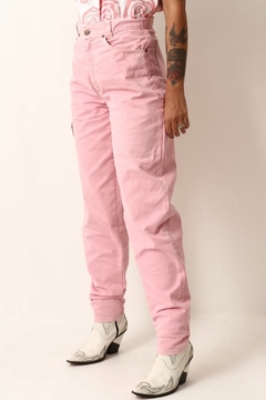 calça jeans rosa cintura mega alta vintage - loja online