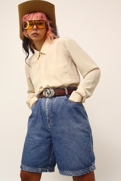 Bermuda cintura mega alta jeans cheinia