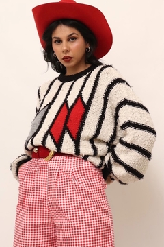 pulover textura 89’s vintage recorte color - comprar online