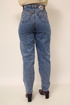 Calça jeans cintura alta classica azul - comprar online