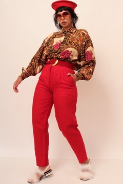 Camisa tigre flores vintage ombreira - loja online