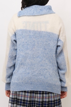 gola alta azul com off vintage tricot na internet