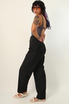 Calça cintura alta preta vintage ampla na internet