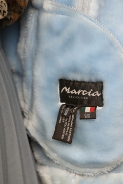 Jaqueta azul 100% couro forro pelucia - loja online