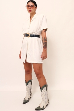 Vestido branco curto estilo blazer New York - comprar online