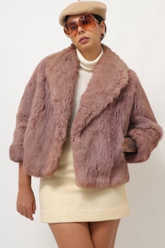 casaco de pele forrado rosa manga 7/8 na internet