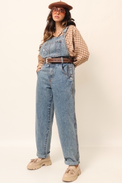 Imagem do Jardineira jeans vintage algodão