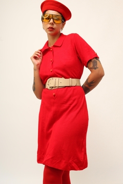 Vestido vermelho polo vintage - Capichó Brechó