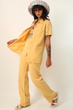 Conjunto Calça + Blusa amarela vintage - comprar online