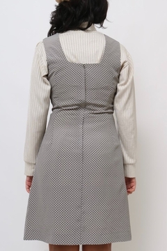 vestido vintage de bolinha ajustado poliester - loja online