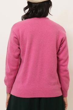 Tricot pulover rosa lã vintage macio - loja online