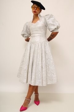 Vestido prata vintage chic 50´s - comprar online