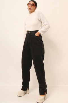 Calça jeans grossa preta vintage - comprar online