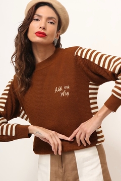 tricot marrom listras vintage - comprar online