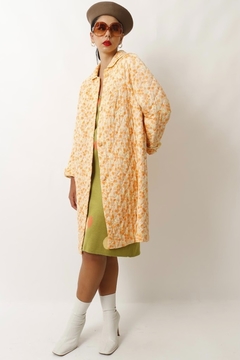 robe matelasse laranja flores vintage - comprar online