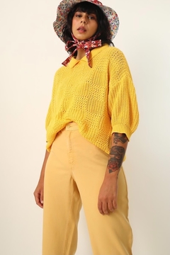 Pulôver tricot grosso amarelo - comprar online