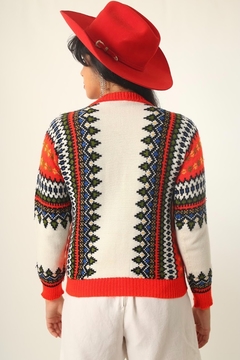 Pulover color natal cropped tricot vintage - Capichó Brechó