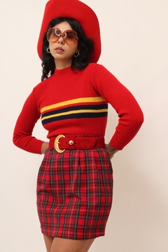 Imagem do tricot vermelho listras vintage 79’s