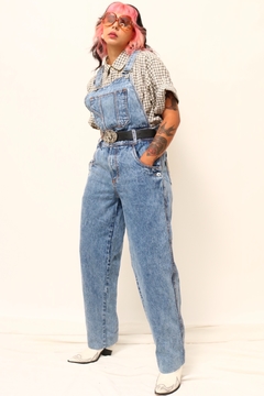 Jardineira jeans vintage algodão - loja online