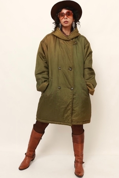 casaco acolchoado verde estampa forro - loja online