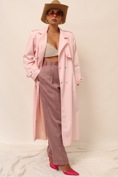 Trench Coat rosa candy forrado