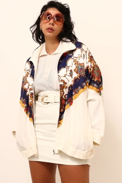 Jaqueta off white estampa lenço vintage - comprar online