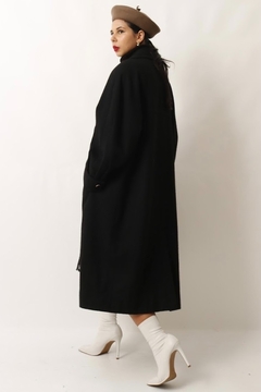 casaco preto forrado longo - comprar online